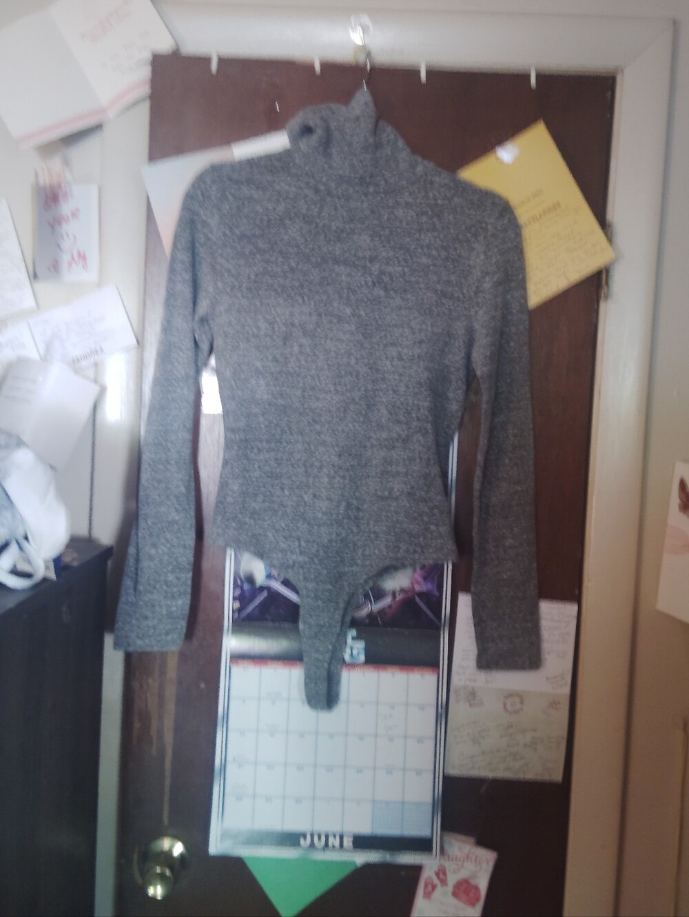 MADEWELL Turtleneck Bodysuit - Grey Size Medium NWOT - Picture 4 of 10